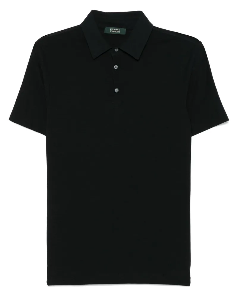 Zanone Poloshirt aus Jersey - Schwarz Schwarz
