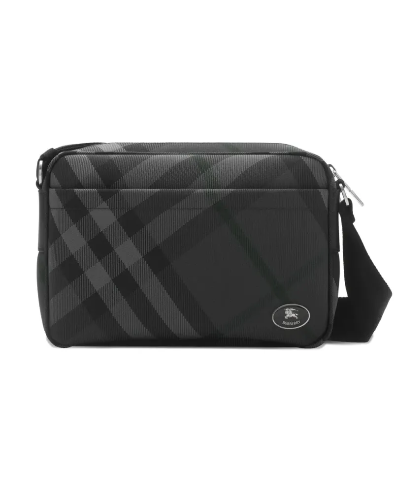 Burberry Karierte Kuriertasche - Schwarz Schwarz