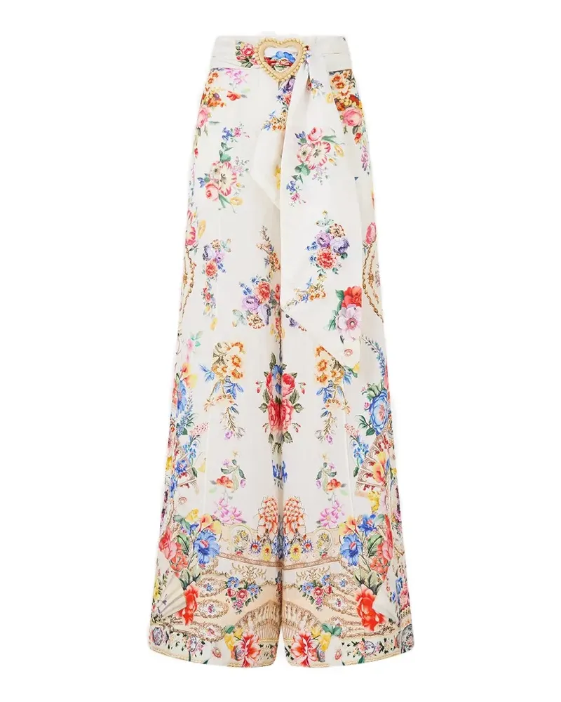 Camilla scarf-belt trousers - Nude Nude