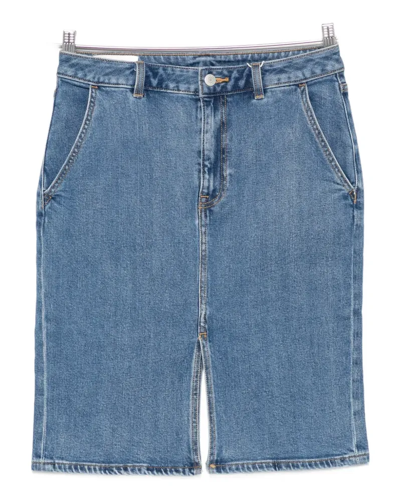 Gant front-slit denim midi skirt - Blau Blau