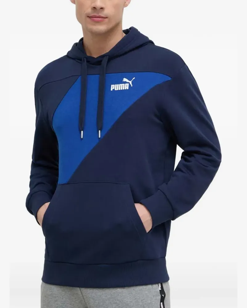 Puma Power logo-print colour-block hoodie - Blau Blau