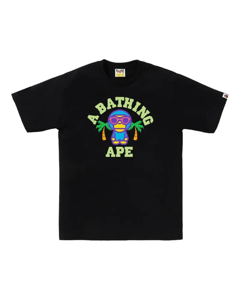 BAPE Milo College T-Shirt - Schwarz Schwarz
