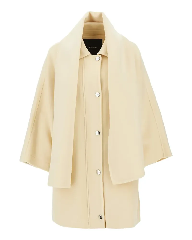 Pinko scarf-detail cape coat - Nude Nude