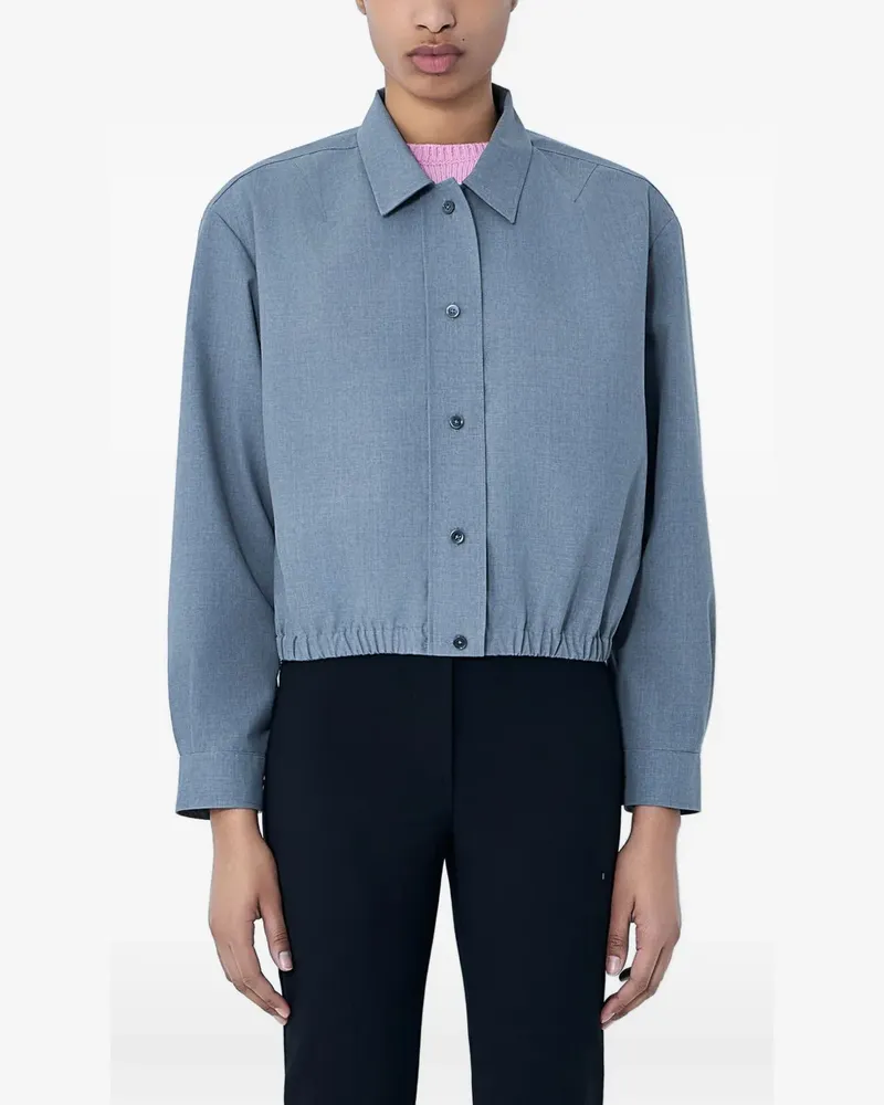 Jil Sander cropped wool jacket - Blau Blau