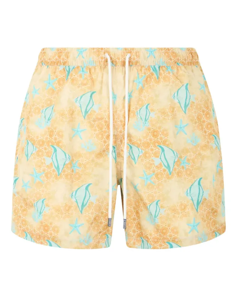 Fedeli graphic-print drawstring swim shorts - Gelb Gelb