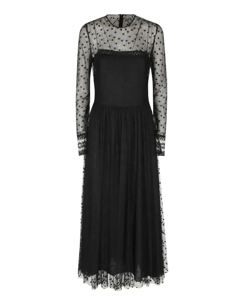 Alberta Ferretti Mittellanges Tüllkleid - Schwarz Schwarz