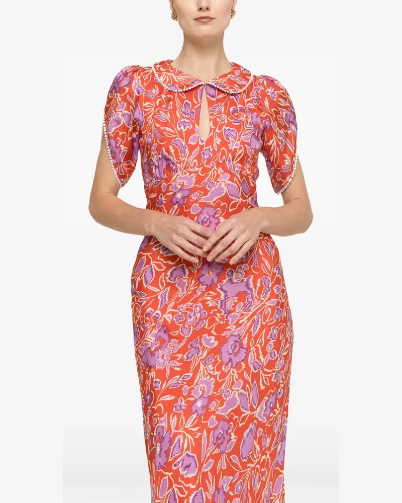 NISSA Midikleid mit Print - Rot Rot