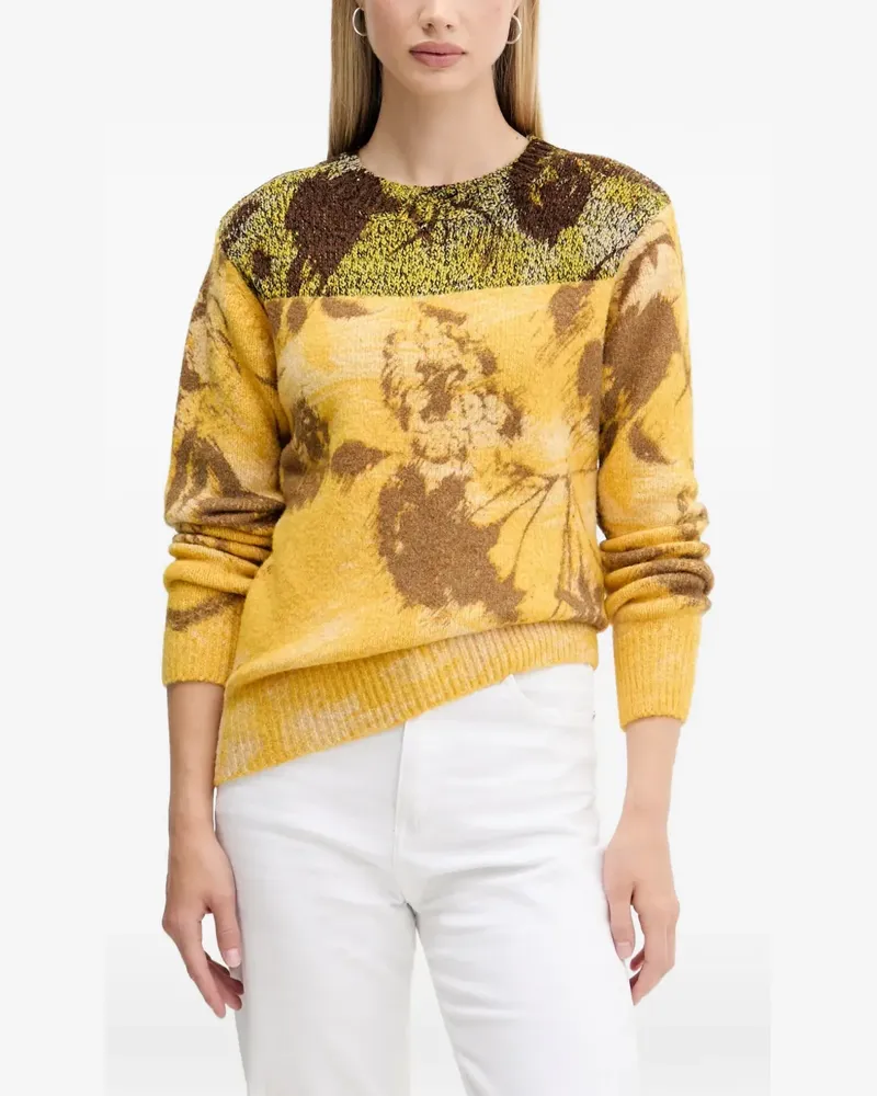 Desigual Pullover in Colour-Block-Optik - Gelb Gelb