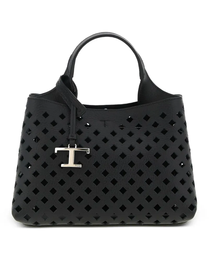 TOD'S Micro Apa Tote Bag aus perforiertem Leder - Schwarz Schwarz