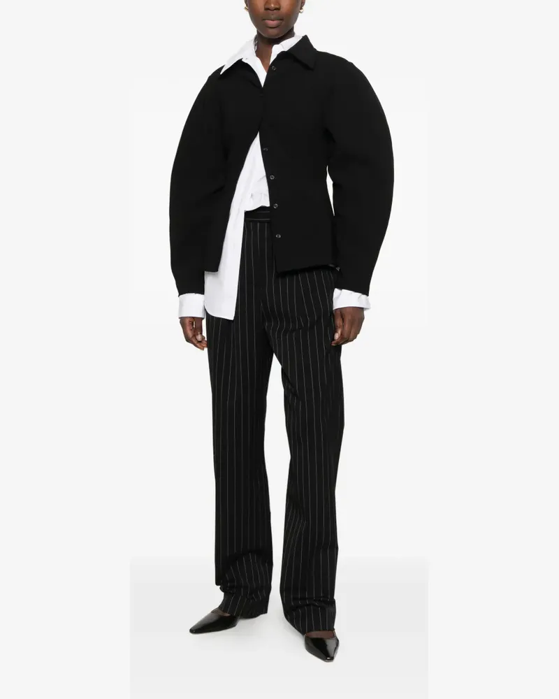 SPORTMAX SPSEditta pinstripe-pattern pleated trousers - Schwarz Schwarz