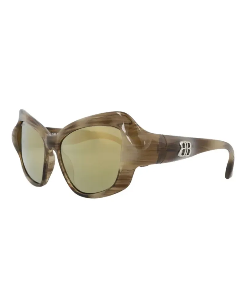 Balenciaga Sonnenbrille mit Oversized-Gestell - Braun Braun