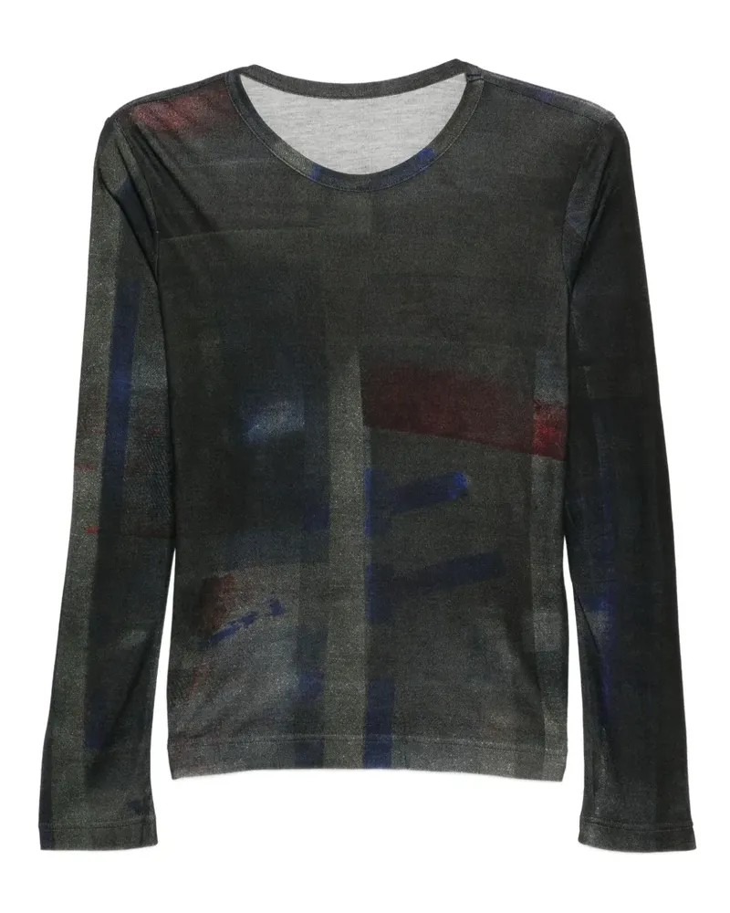 Yohji Yamamoto T-Shirt mit Print - Schwarz Schwarz