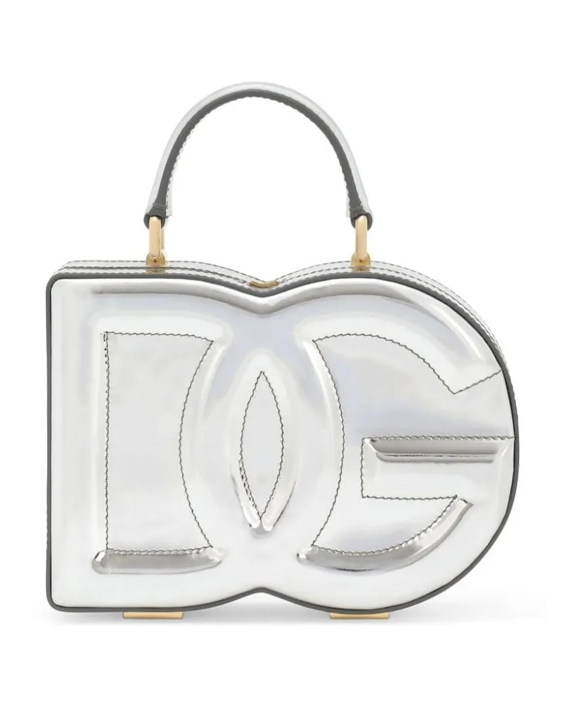 Dolce & Gabbana Metallic-Handtasche aus Leder - Silber Silber