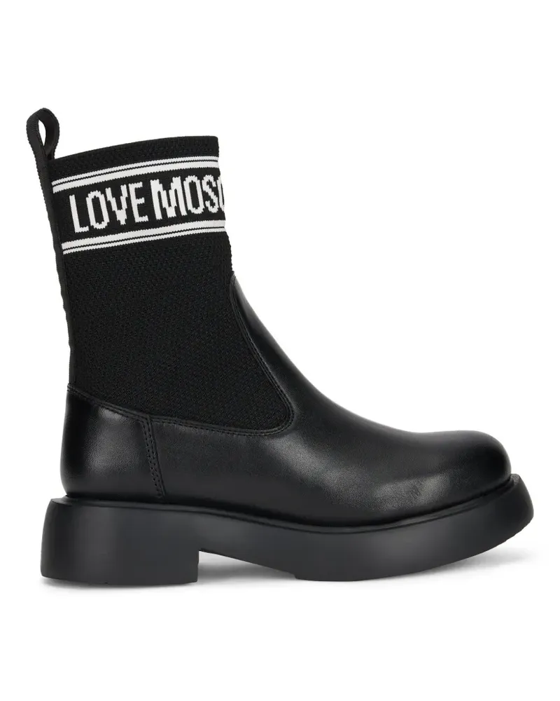 Moschino Sock-Boots mit Logo-Print - Schwarz Schwarz