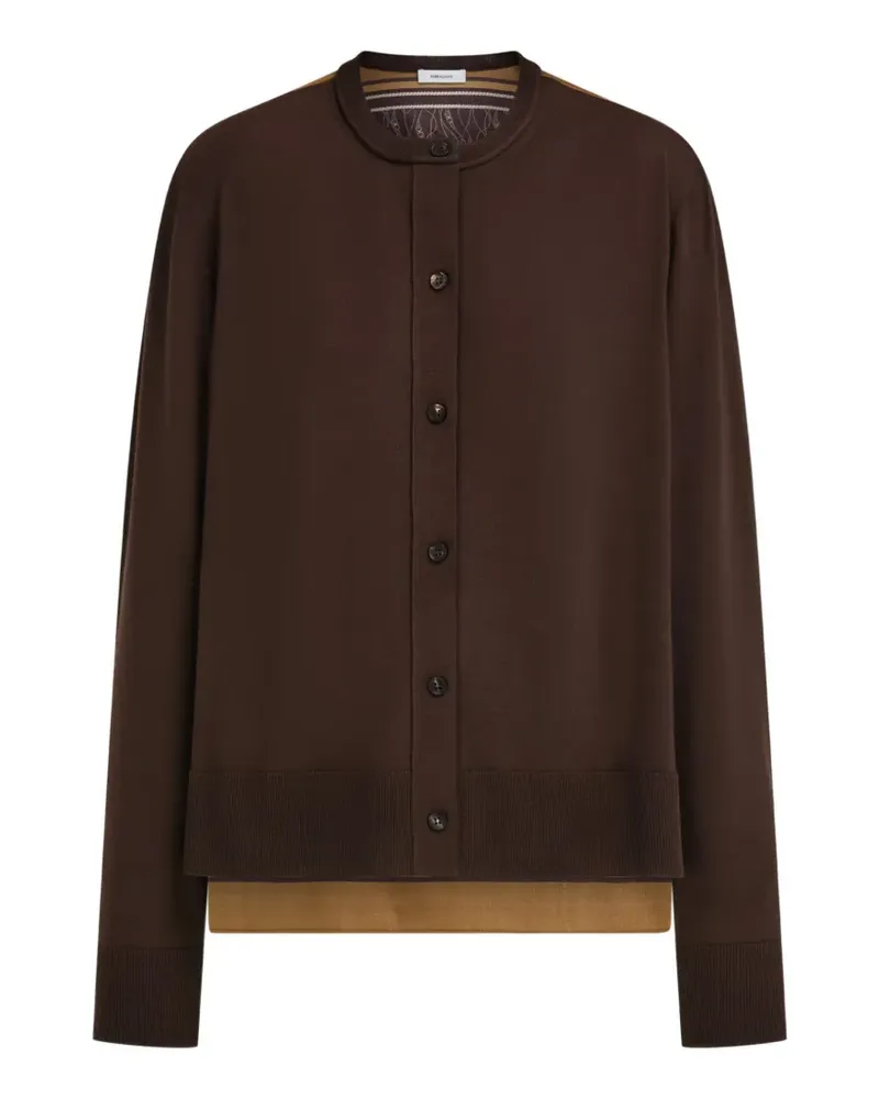 Ferragamo cardigan with silk panel detail - Braun Braun