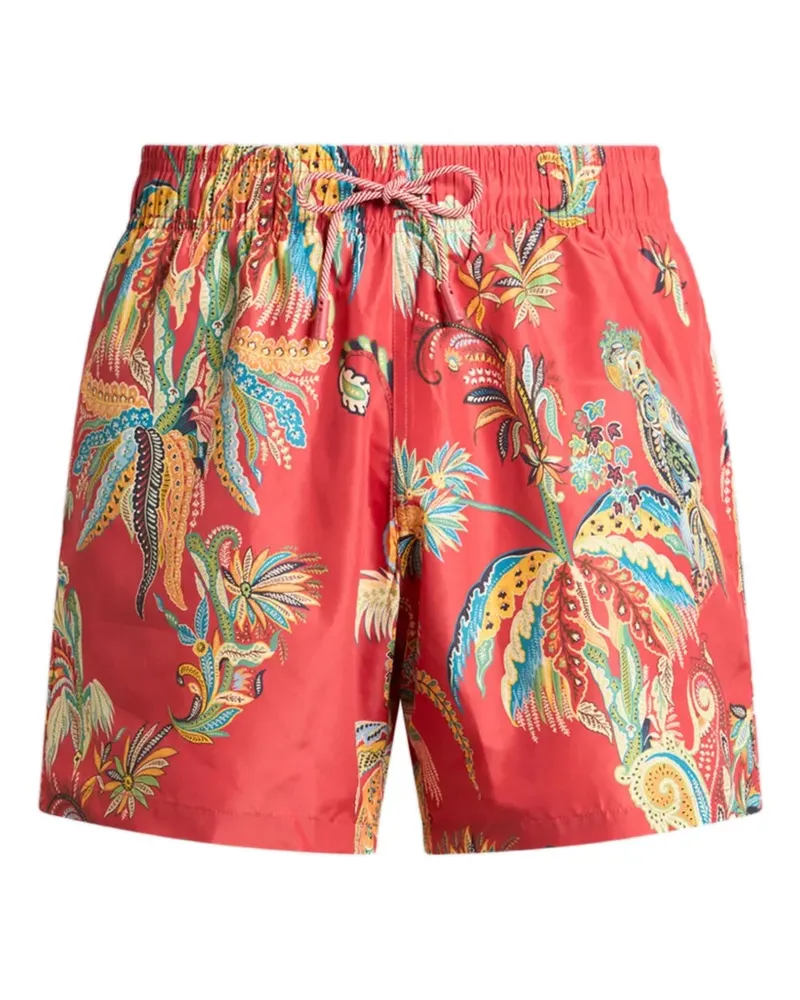 Etro palm tree-print swim shorts - Rot Rot