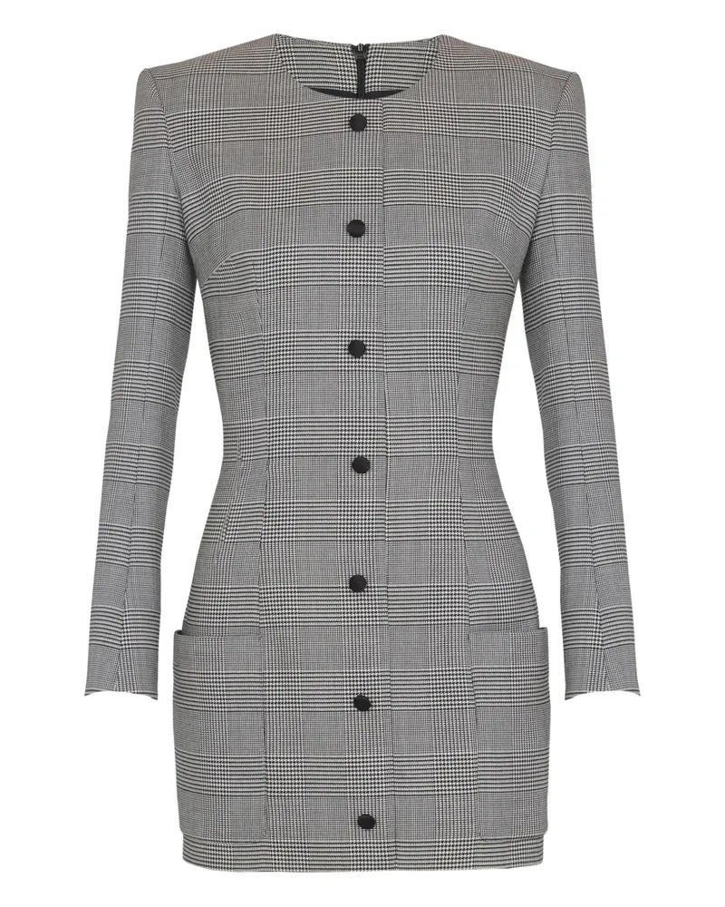 Balmain Kleid mit Prince-of-Wales-Karomuster - Grau Grau