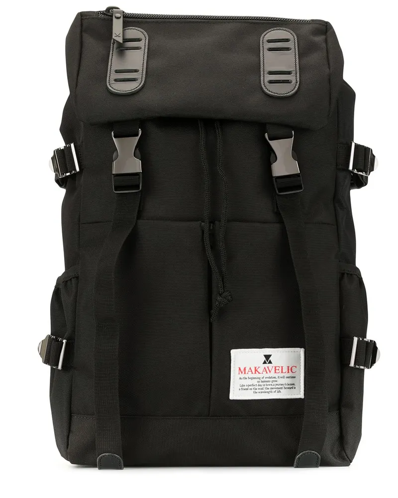 Makavelic Double Belt' Rucksack Schwarz