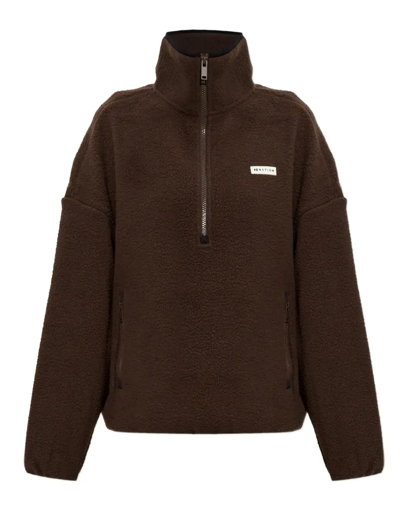 P.E. NATION Rotate Sweatshirt mit kurzem Reißverschluss - Braun Braun