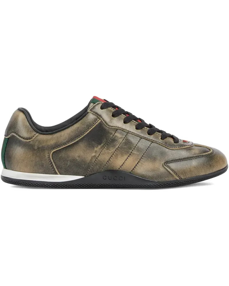 Gucci Sneakers im Used-Look mit Webstreifen - Braun Braun