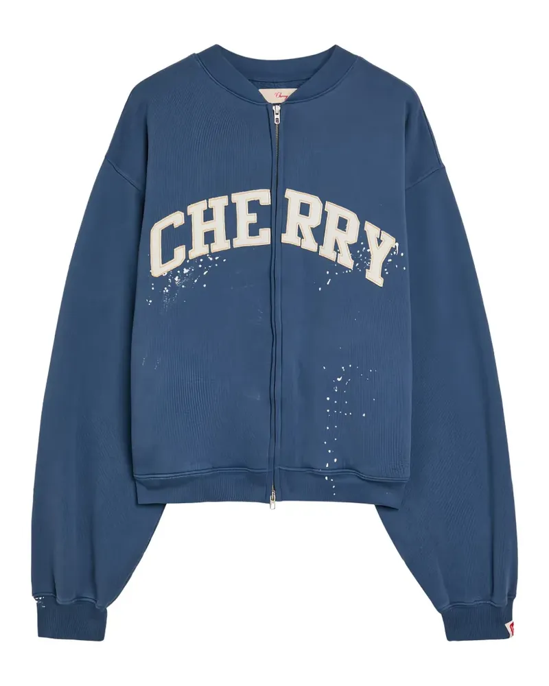 CHERRY LA zip-up embroidered sweatshirt - Blau Blau