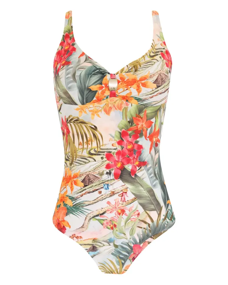 Lygia & Nanny Tropical Floral Badeanzug - Grün Grün