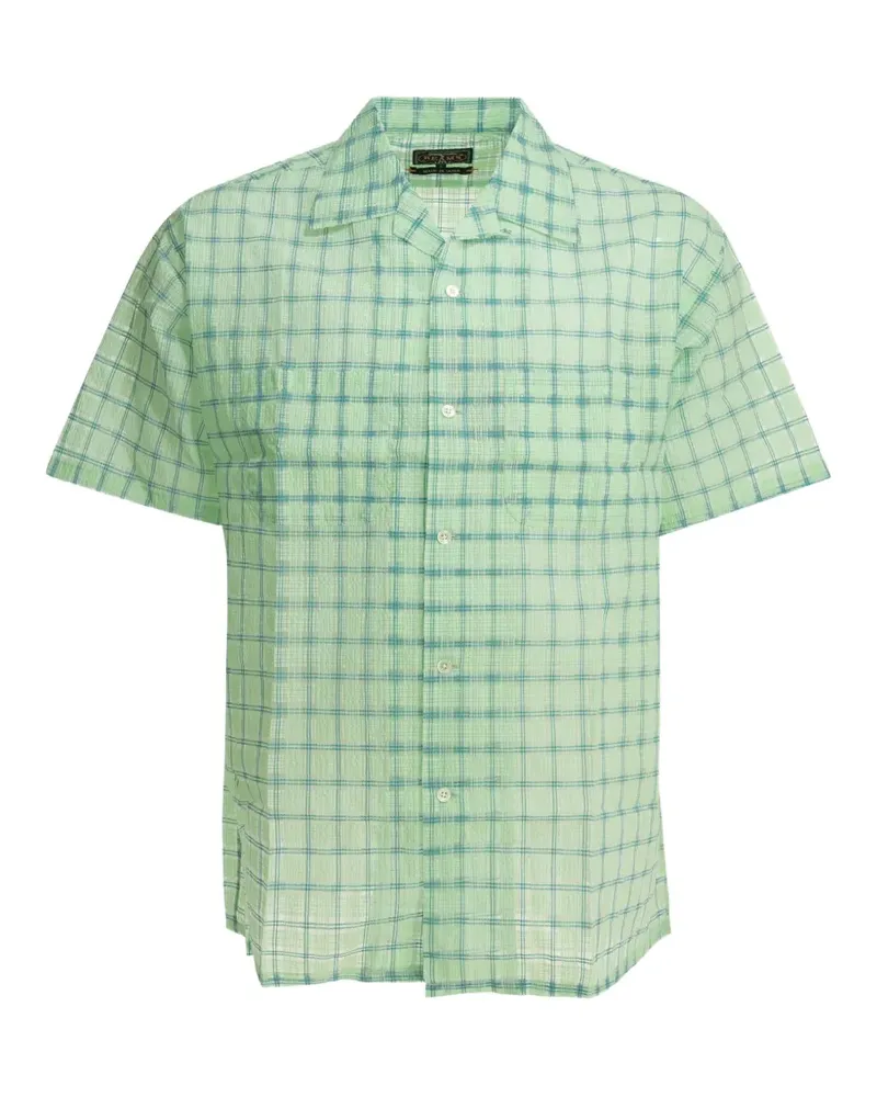 Beams Plus check-print seersucker shirt - Grün Grün
