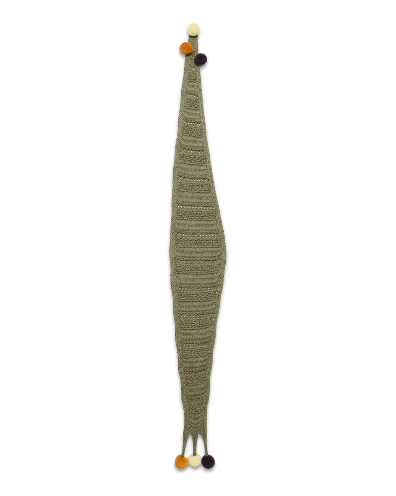 J.W.Anderson pom-pom-embellished scarf - Grün Grün