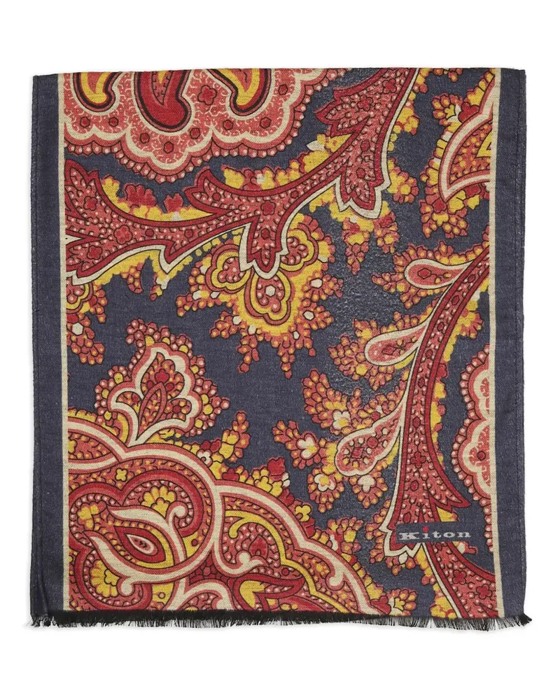 Kiton Schal mit Paisleymuster - Blau Blau