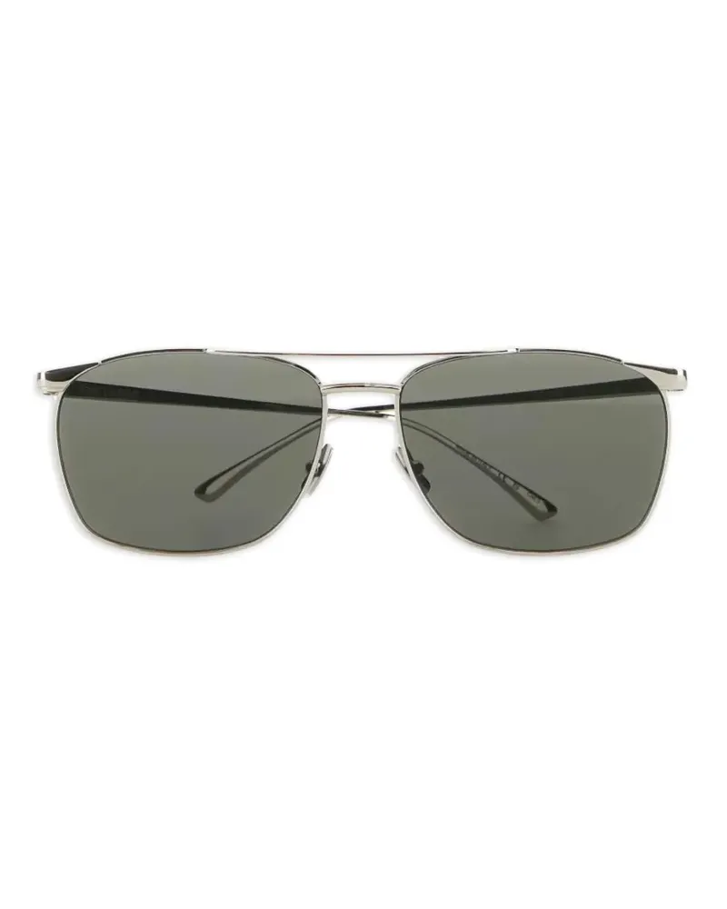 Saint Laurent Sonnenbrille mit eckigem Gestell - Silber Silber