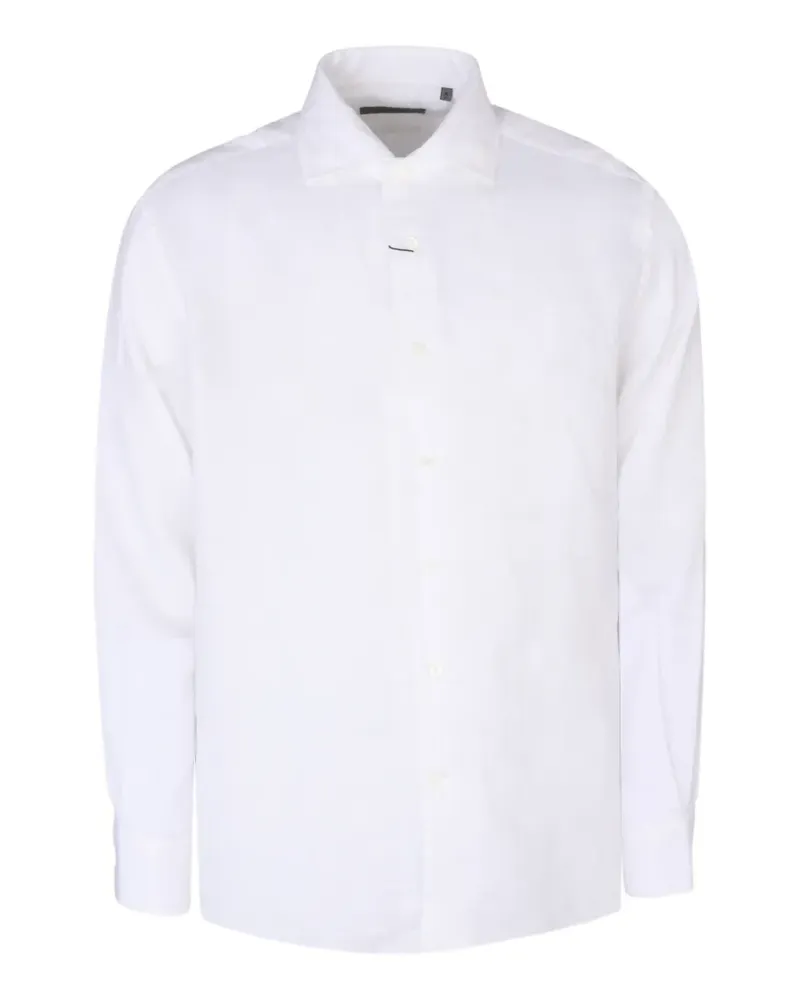 Corneliani long-sleeve linen shirt - Weiß Weiß