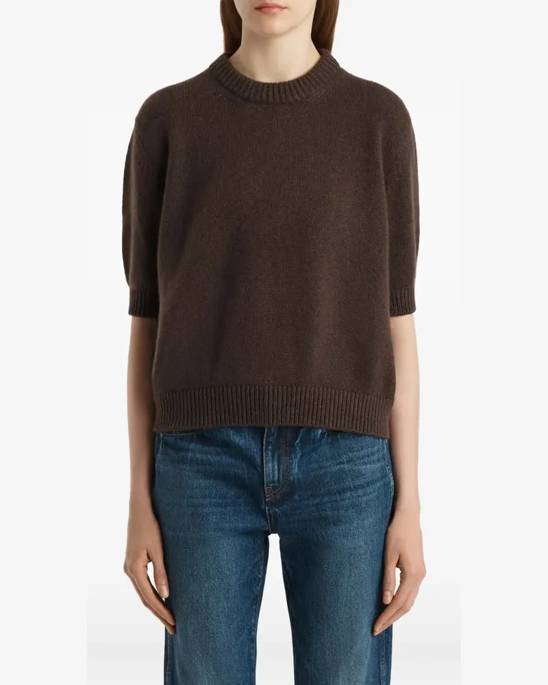 KHAITE Kurzärmeliger Davin Pullover - Braun Braun