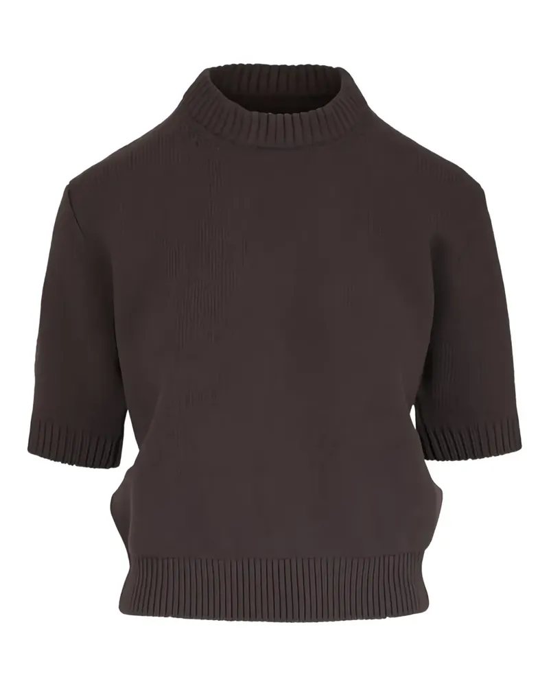 KHAITE Kurzärmeliger Davin Pullover - Braun Braun