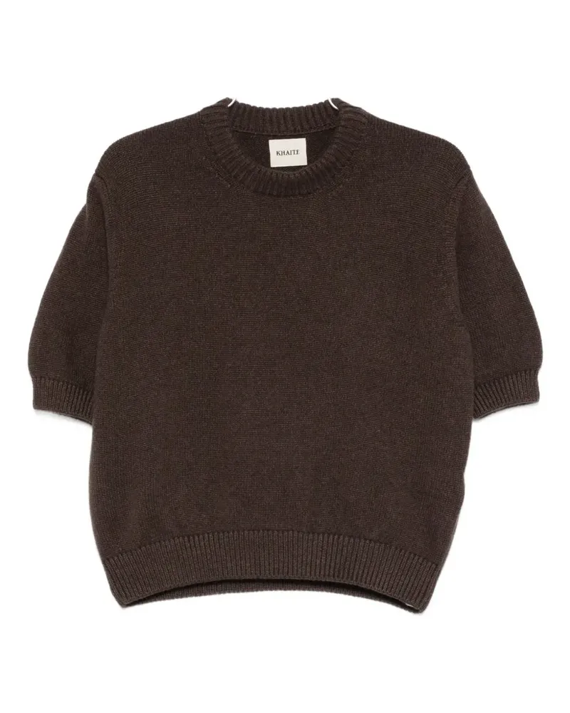 KHAITE Davin short-sleeve sweater - Braun Braun