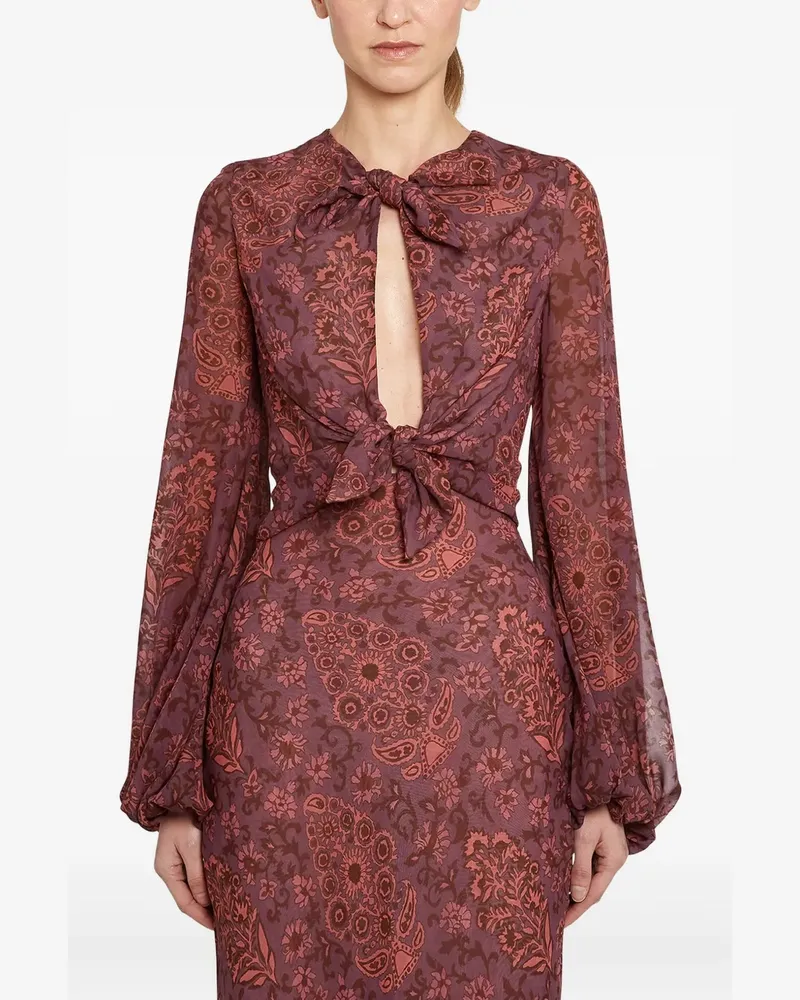Giambattista Valli Maxikleid mit Paisley-Print - Rot Rot