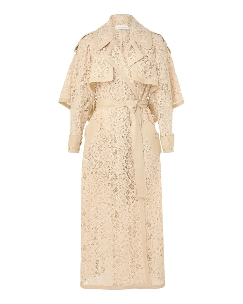 Zimmermann Spitzenkleid mit Gürtel - Nude Nude