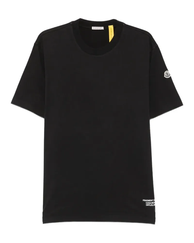 Moncler x Fragment T-Shirt mit Logo-Print - Schwarz Schwarz