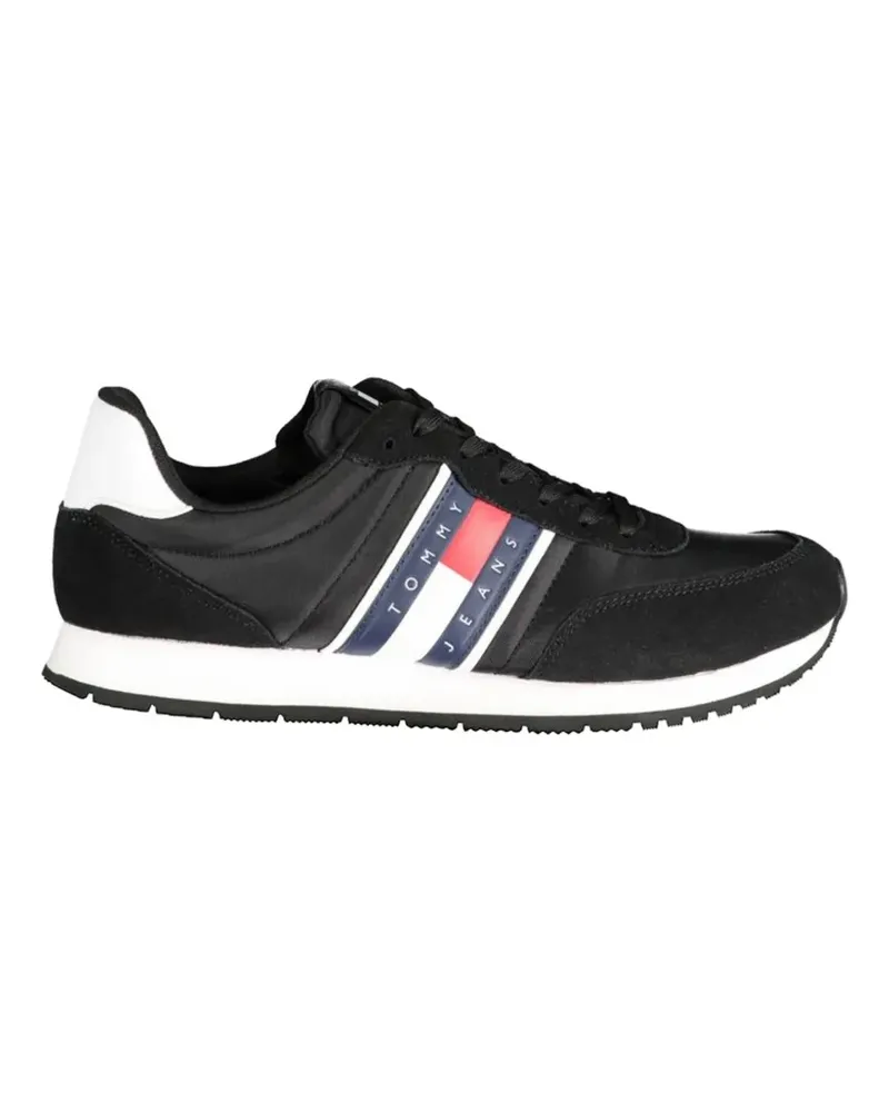 Tommy Hilfiger panelled logo-print sneakers - Schwarz Schwarz