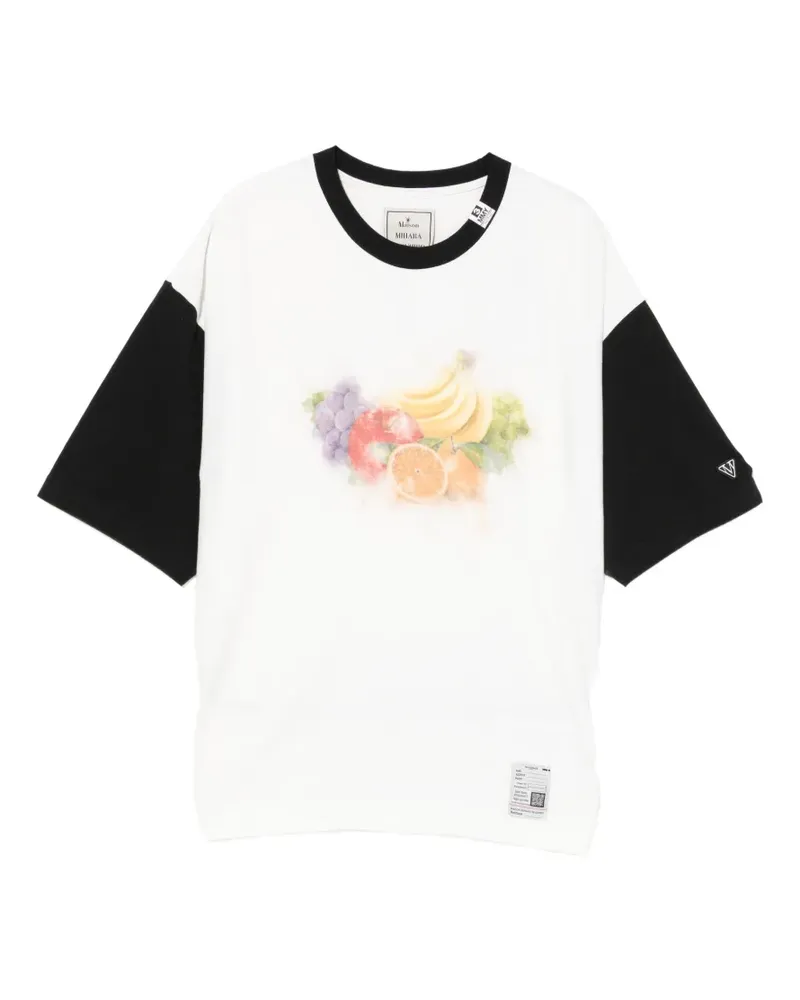 MIHARAYASUHIRO T-Shirt mit Früchte-Print - Weiß Weiß
