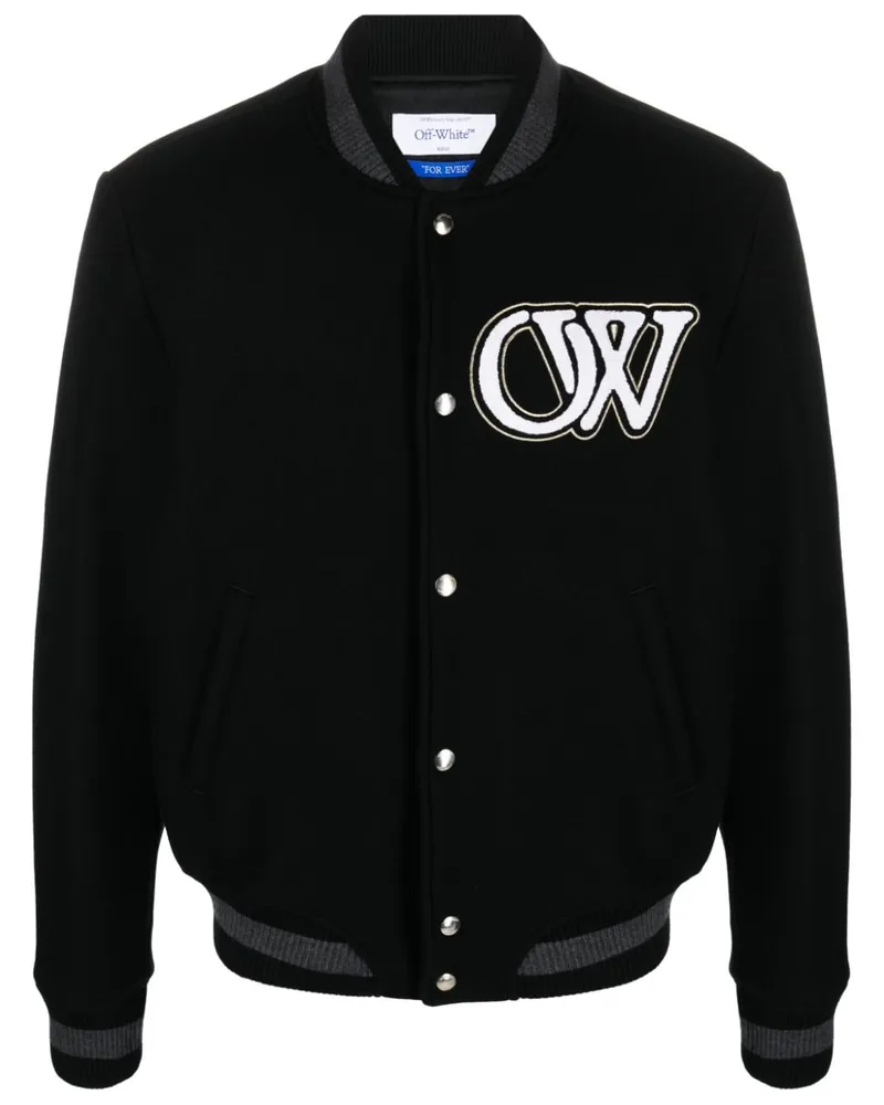 OFF-WHITE Bomberjacke im College-Look - Schwarz Schwarz