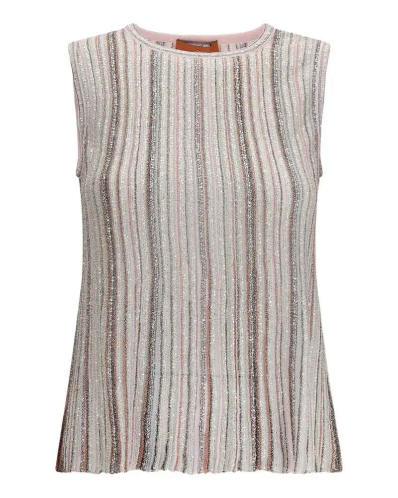 Missoni sleeveless ribbed top with sequins - Nude Nude