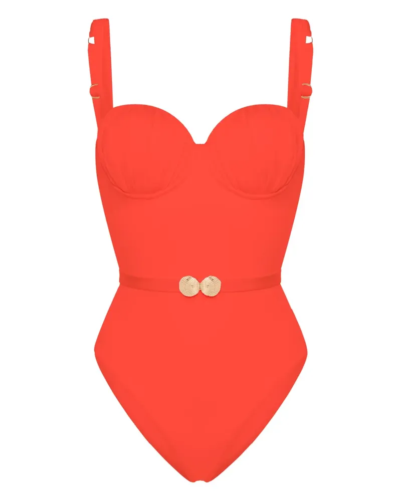 Noire Swimwear Balconette-Badeanzug mit Gürtel - Orange Orange