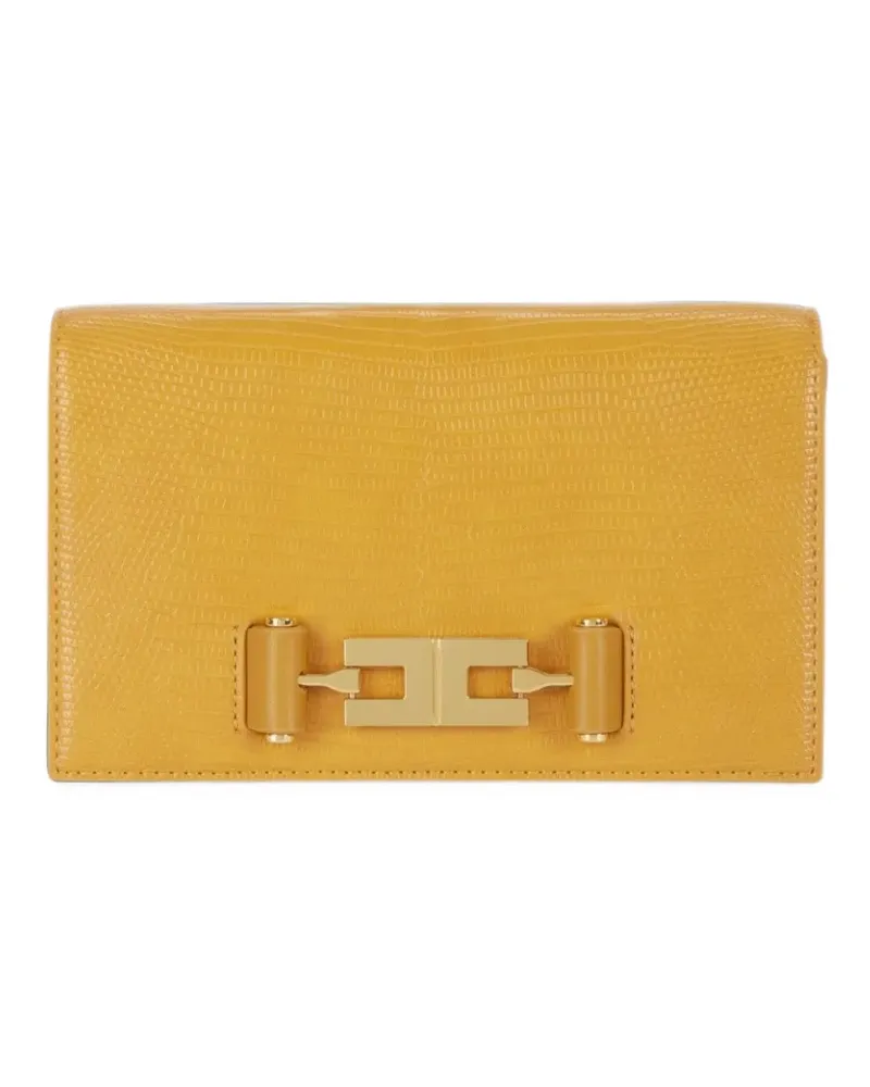 Elisabetta Franchi Schultertasche mit Groumette Kette - Gelb Gelb
