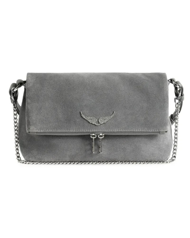 Zadig & Voltaire Rocky II Schultertasche aus Wildleder - Grau Grau