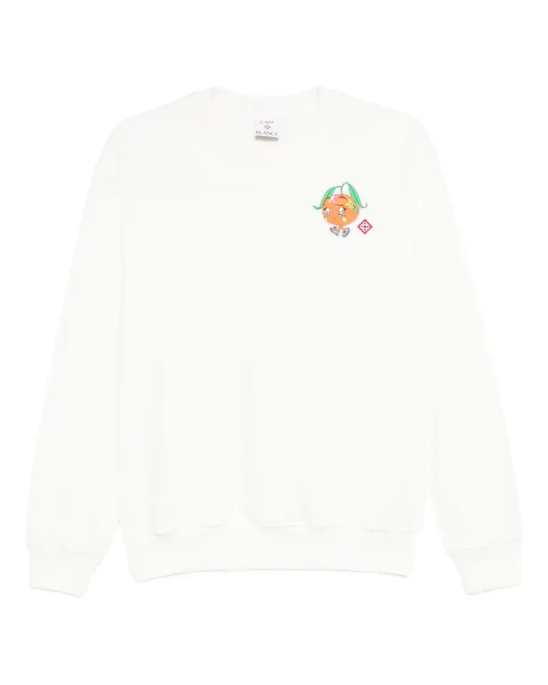 Casablanca Paris Sweatshirt mit Orangenstickerei - Weiß Weiß