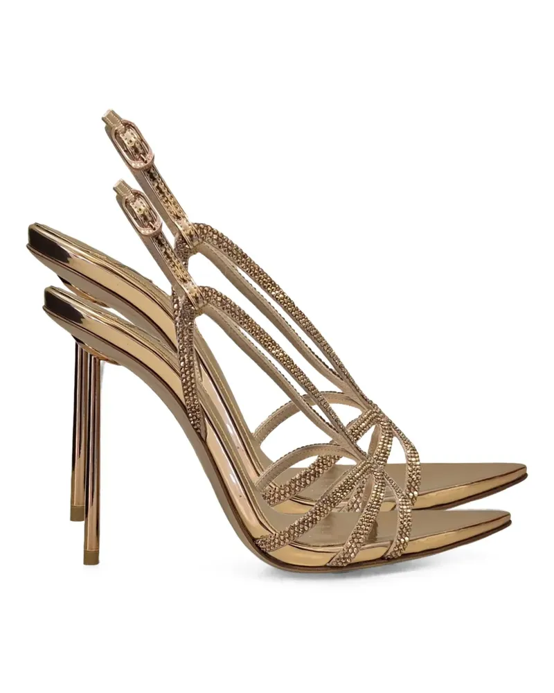 Le Silla Euginie crystal-embellished pointed-toe sandals - Gold Gold