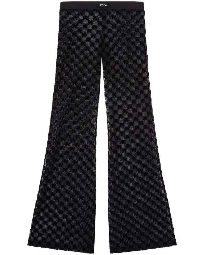 Palm Angels Ausgestellte Hose mit Monogramm - Schwarz Schwarz