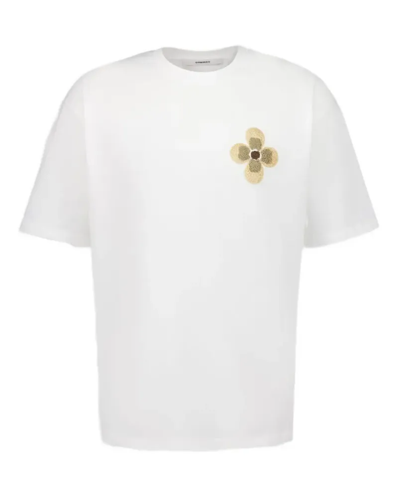 COMMAS T-Shirt mit Blumenstickerei - Weiß Weiß