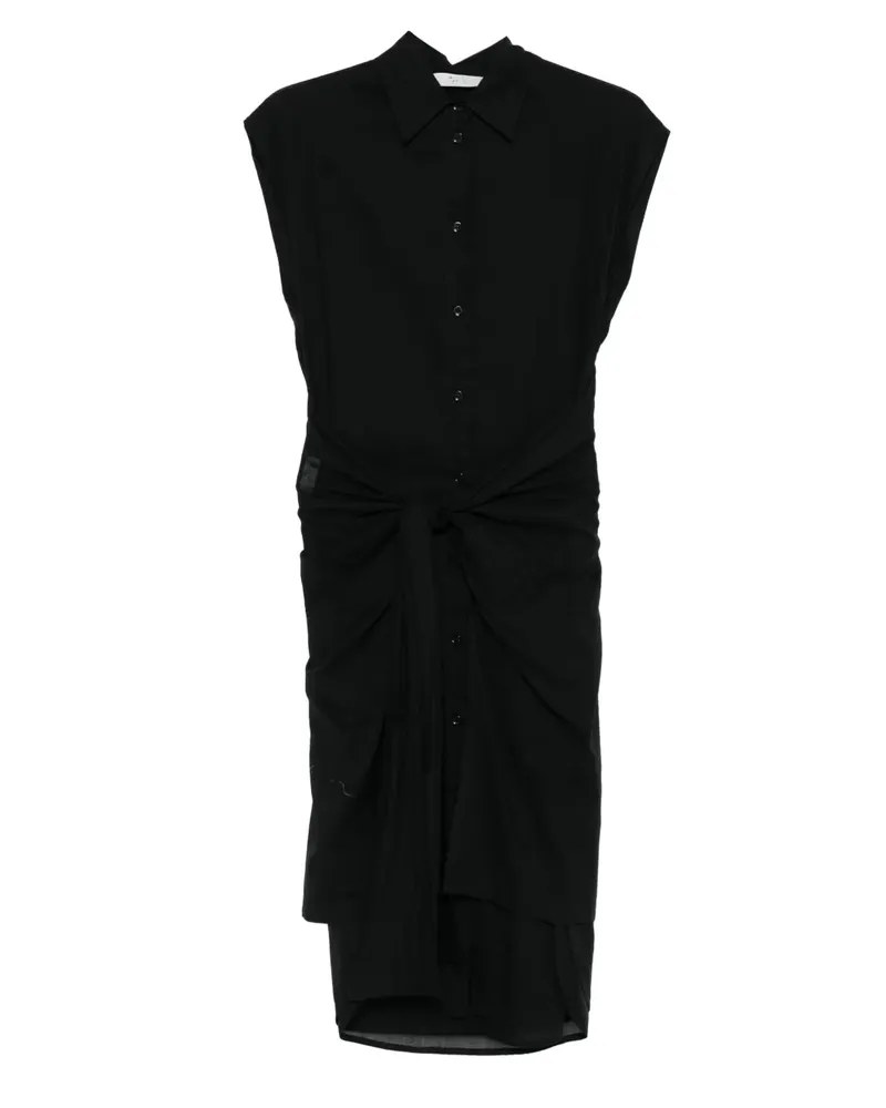 TELA D.Piramid shirt midi dress - Schwarz Schwarz