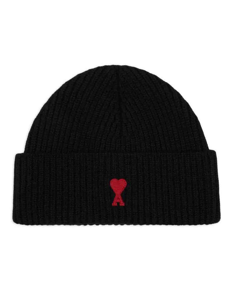 AMI Paris Ami De Coeur Beanie - Schwarz Schwarz